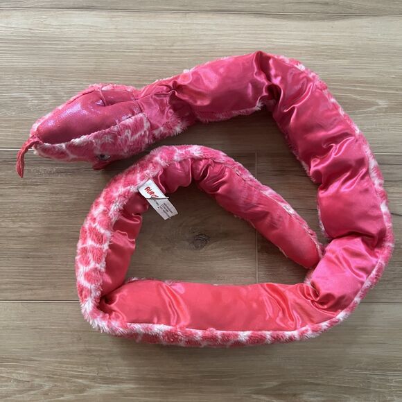 Pink Polka Dot Stuffed Animal Snake by Aurora Plushie Toy Christmas Present Gift - Picture 4 of 7